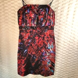 BCBGeneration Rouge Beaded Waist Dress Size 4